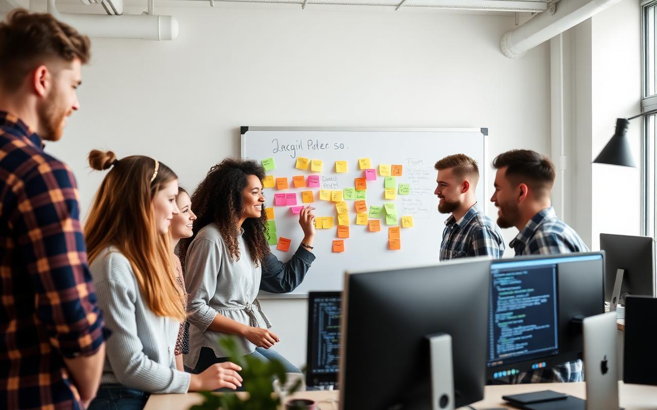 Interns collaborating on real projects